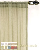 voile Crushed Semi Sheer Curtain Drapery Panels