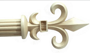 Custom Fleur de Lis Antique White Custom 1 3/8
