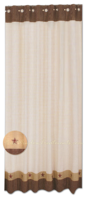 Colonial Star Embroidered Shower Curtain