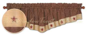 Colonial Star Embroidered One Point Valance