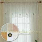 Voile Curtain Panels with attached Button Down Valance 
