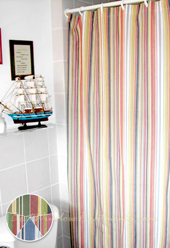 Cottage Stripe shower Curtain in Hilton Head Primary
