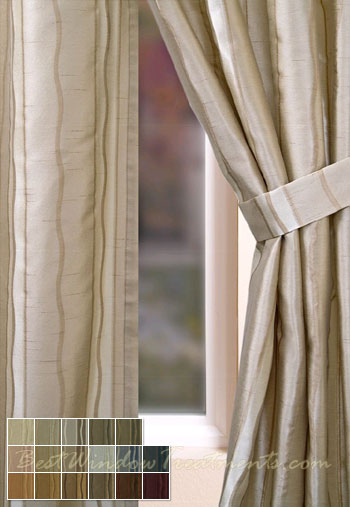 Rockafeller Stripe Bisquit Curtain Panel