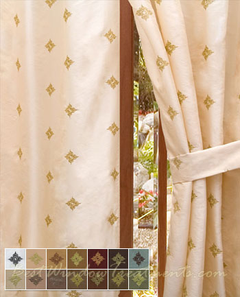 Truzzi Cream Gold Curtain Panel