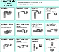 Ona Brackets for 1-5/8 dia. Heavy Duty Custom Metal Curtain Rod